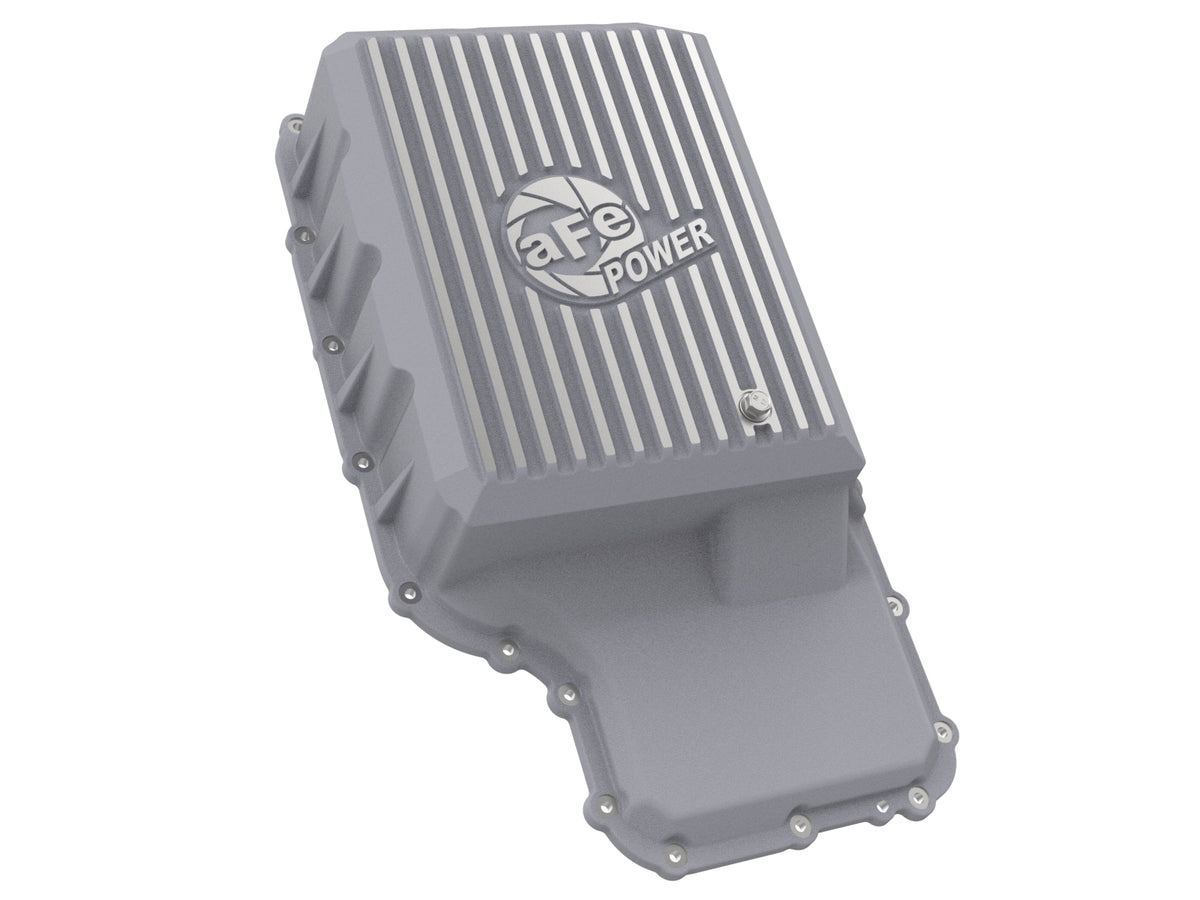 aFe Street Series Transmission Pan Raw w/ Machined Fins - Ford 2020-2022
