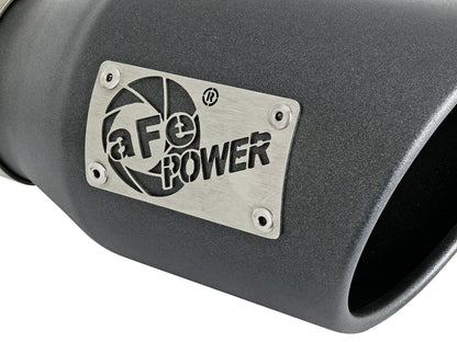 aFe MACH Force-Xp 409 Stainless Steel Clamp-on Exhaust Tip High-Temp Metallic Blac - Right