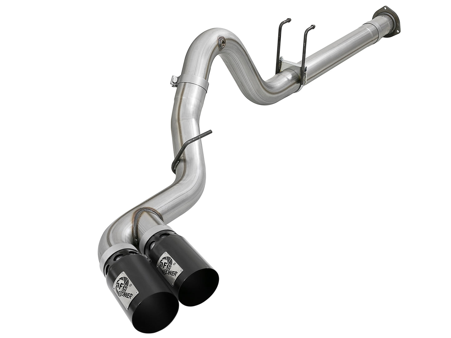 aFe Rebel XD Series 4 IN 409 Stainless Steel DPF-Back Exhaust w/Dual Black Tips - Ford 2017-2026 6.7L
