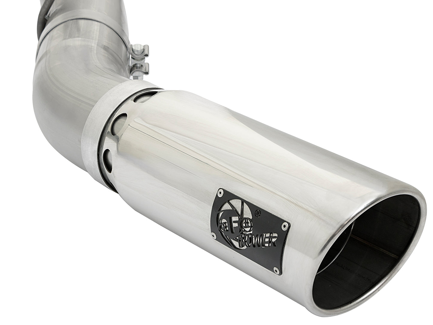 aFe ATLAS 4 IN Aluminized Steel DPF-Back Exhaust System w/ Polished Tip - Chevy/GMC 2017-2019 6.6L - 49-04085-P