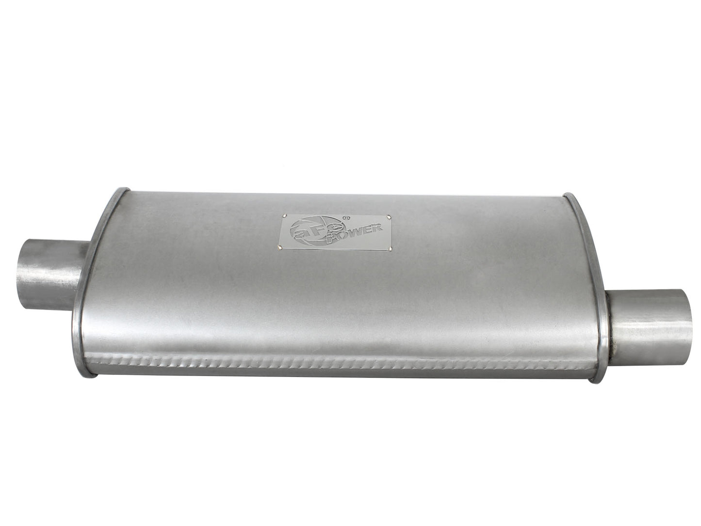 aFe Scorpion Aluminized Steel Pass-Through Muffler - Body Length 18 in, Body Width 9 in