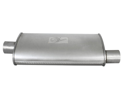 aFe Scorpion Aluminized Steel Pass-Through Muffler - Body Length 18 in, Body Width 9 in