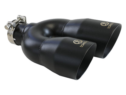 aFe Takeda 304 Stainless Steel Clamp-on Exhaust Tip Black - 49T25484-B122