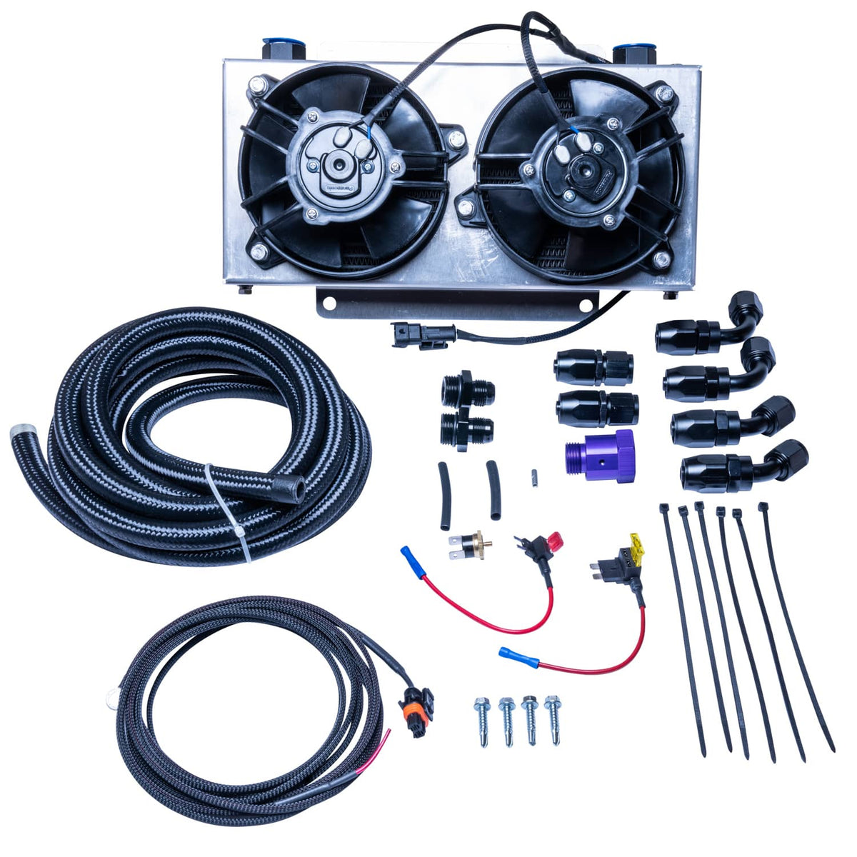 ATS Universal Transmission Cooler Kit, 19 Row w/ Dual Fan 1/2 Inch Lines