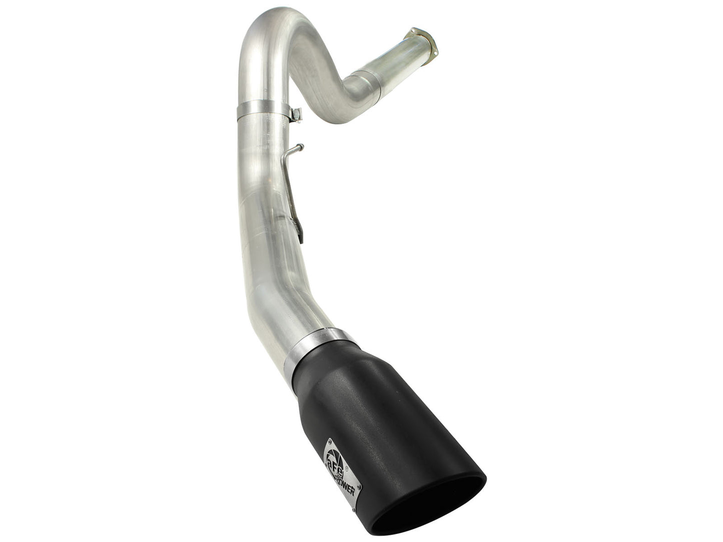 aFe Large Bore-HD 5 IN 409 Stainless Steel DPF-Back Exhaust System w/Black Tip - Ford 2011-2014 6.7L