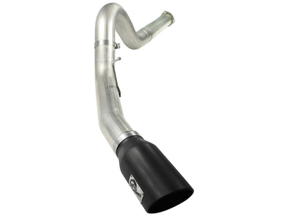 aFe Large Bore-HD 5 IN 409 Stainless Steel DPF-Back Exhaust System w/Black Tip - Ford 2011-2014 6.7L