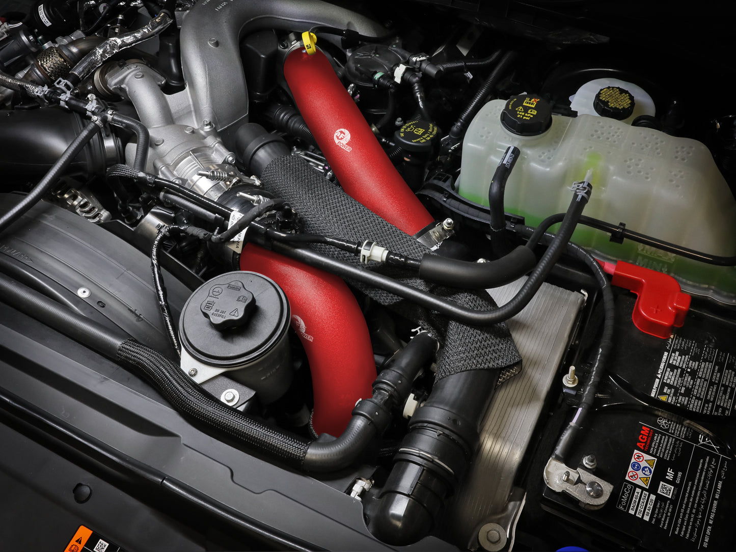 aFe BladeRunner Aluminum Hot and Cold Charge Pipe Kit Red - 46-20734-R