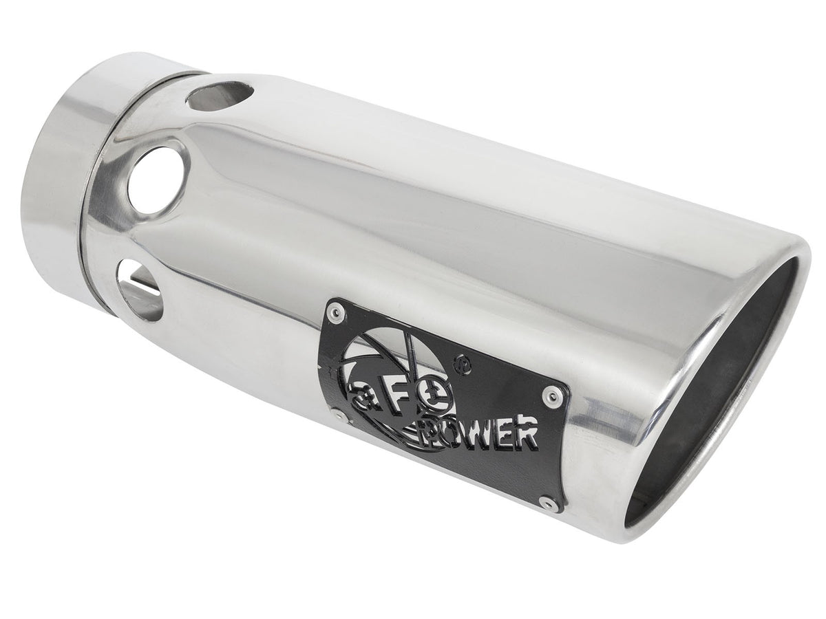aFe Large Bore-HD 4 IN 409 Stainless Steel DPF-Back Exhaust System w/Polished Tip - Chevy/GMC 2020-2026 6.6L