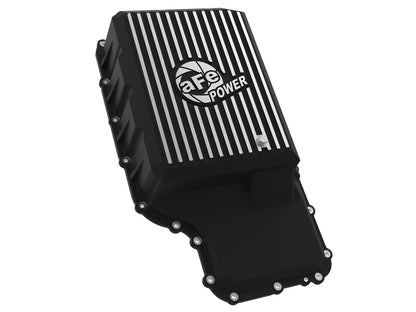 aFe Pro Series Transmission Pan Black w/ Machined Fins - Ford 2020-2022