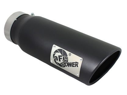 aFe MACH Force-Xp 409 Stainless Steel Clamp-on Exhaust Tip Black - 49T40501-B15