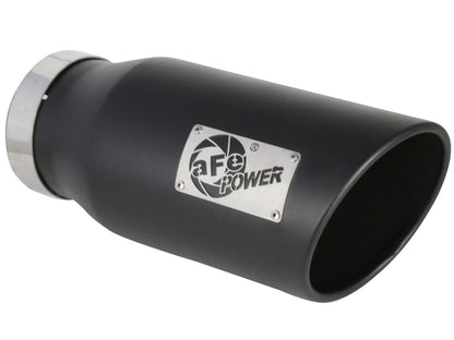 aFe MACH Force-Xp 409 Stainless Steel Clamp-on Exhaust Tip Black Right Side Exit - 49T50701-B15