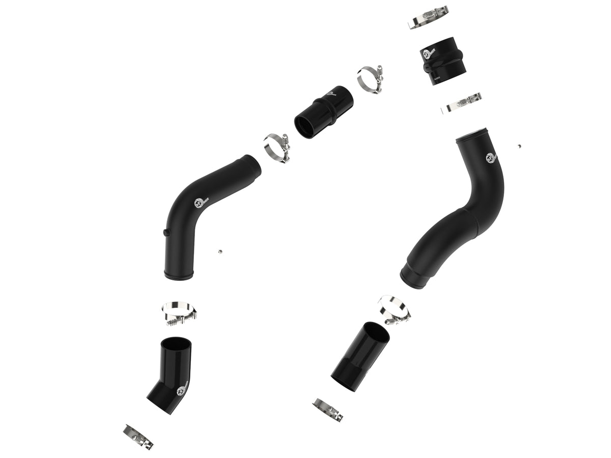 aFe BladeRunner Aluminum Hot and Cold Charge Pipe Kit Black - Ram 2019-2023 6.7L