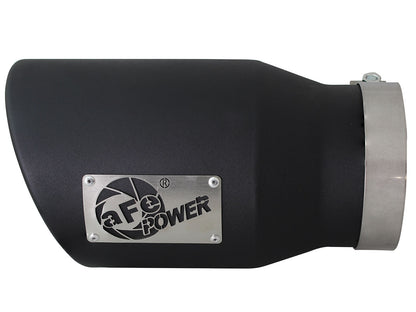 aFe MACH Force-Xp 409 Stainless Steel Clamp-on Exhaust Tip Black Left Side Exit - 49T50702-B12