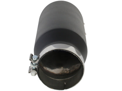 aFe MACH Force-Xp 409 Stainless Steel Clamp-on Exhaust Tip Black Right Side Exit - 49T50701-B15