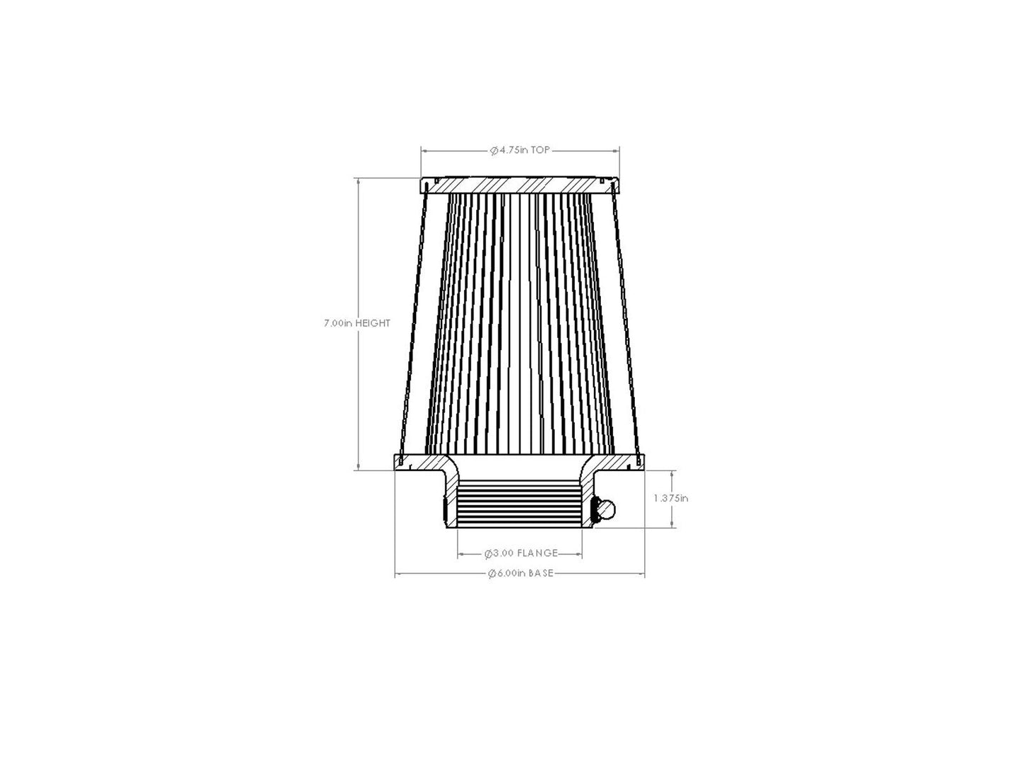 aFe Universal Clamp-On Air Filter w/ D2 Dura-Dry Media - 21-30018V