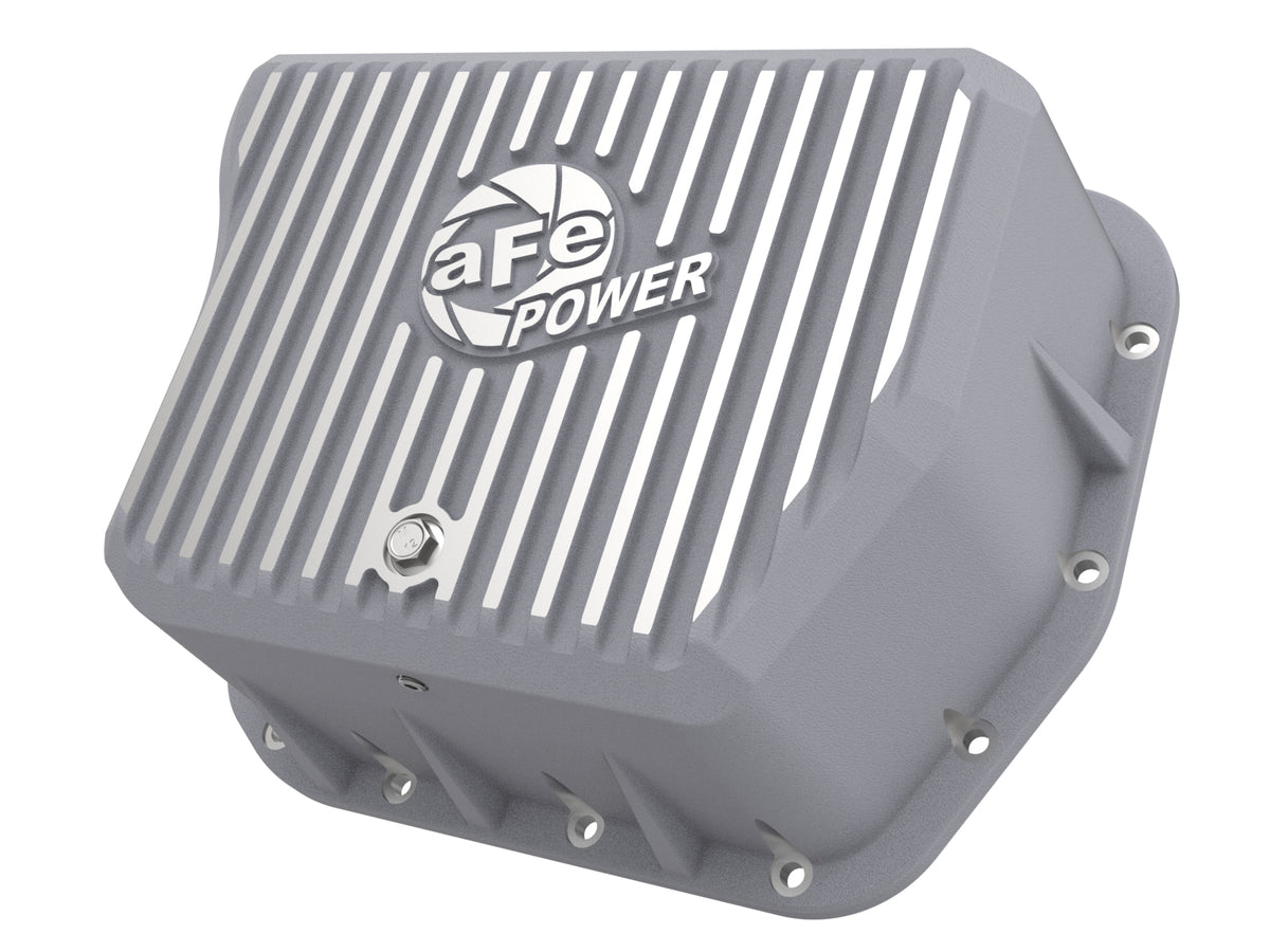 aFe Street Series Transmission Pan Raw w/ Machined Fins - Dodge 1994-2007 5.9L
