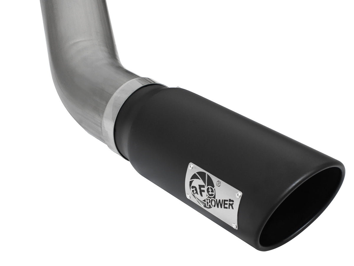 aFe ATLAS 5 IN Aluminized Steel DPF-Back Exhaust System w/Black Tip - Ram 2013-2018 6.7L - 49-02051-1B