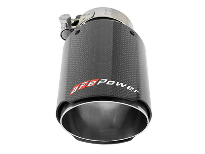 aFe MACH Force-Xp 304 Stainless Steel Clamp-on Exhaust Tip Carbon Fiber - 304 Stainless Steel, Outlet Inside Diameter 3.5 in