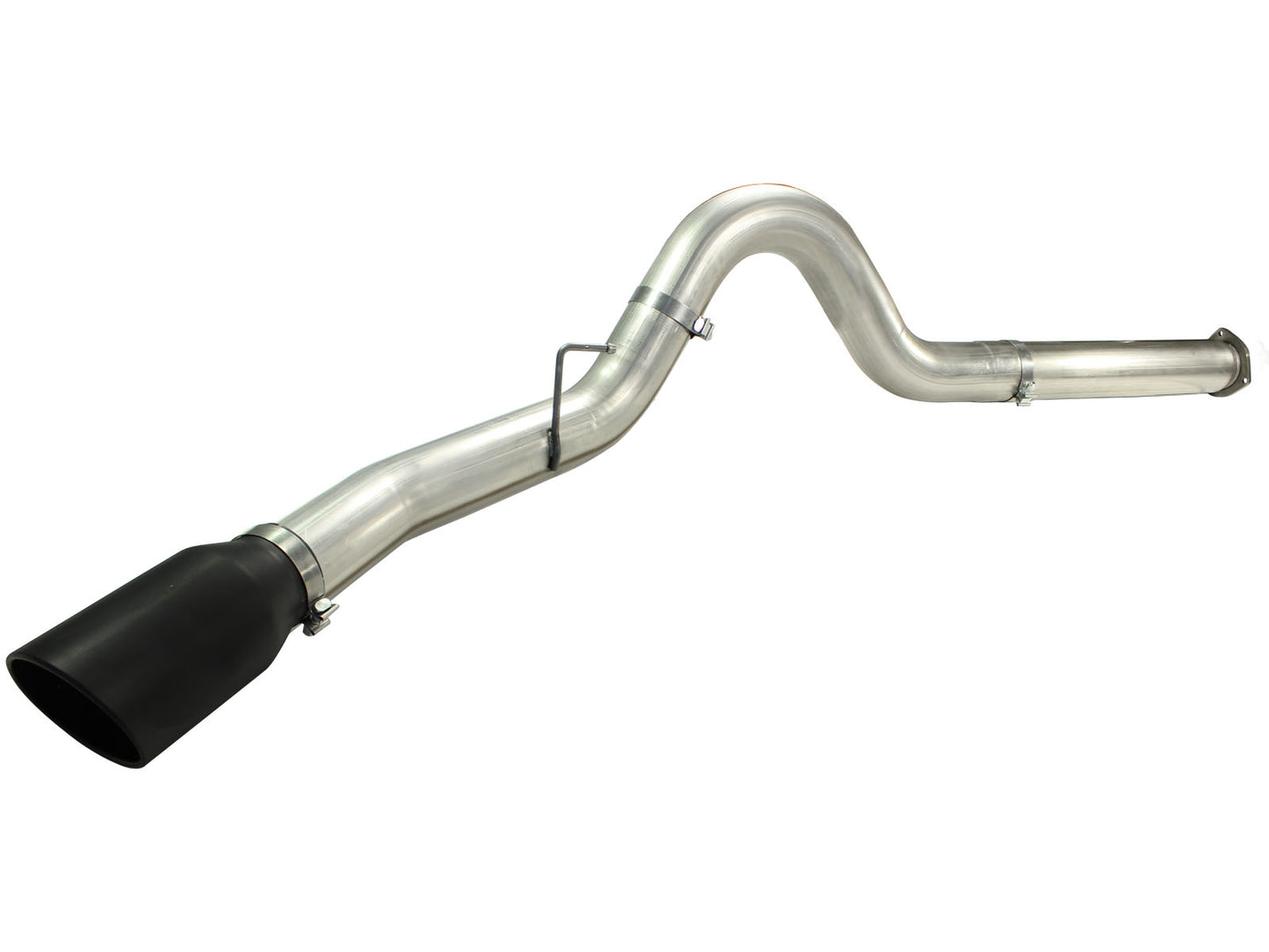 aFe Large Bore-HD 5 IN 409 Stainless Steel DPF-Back Exhaust System w/Black Tip - Ford 2011-2014 6.7L