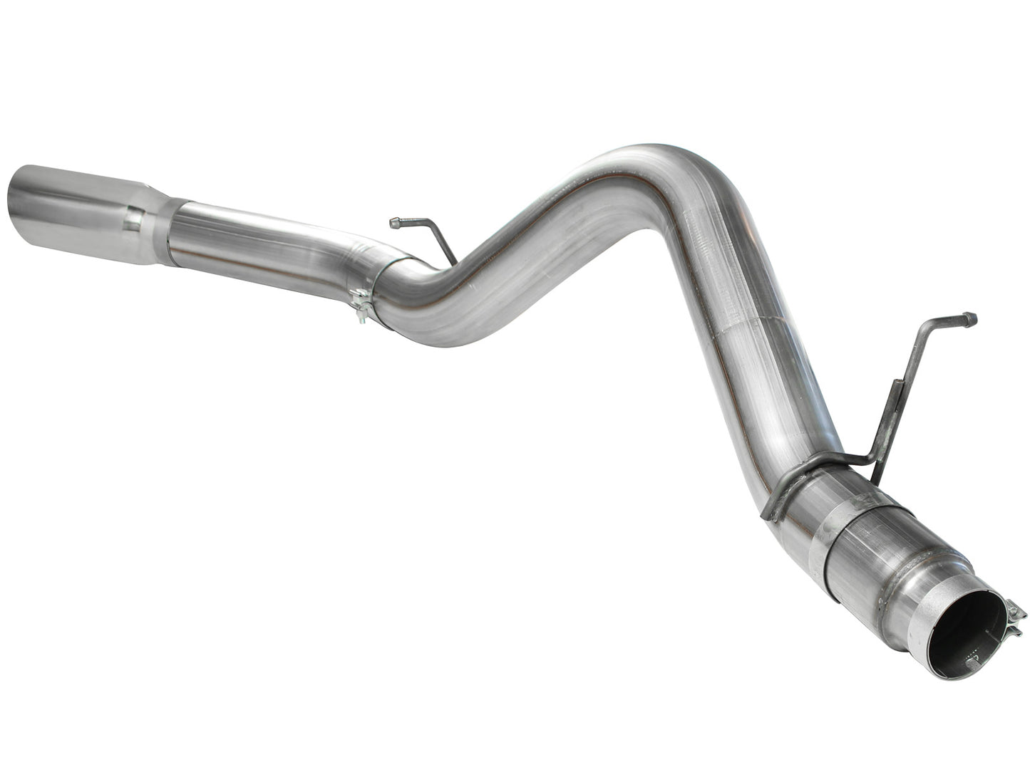 aFe Large Bore-HD 5 IN 409 Stainless Steel DPF-Back Exhaust System w/Polished Tip - Chevy/GMC 2011-2016 6.6L