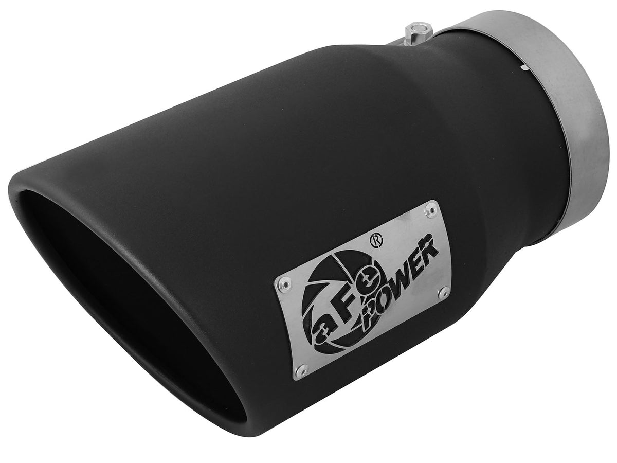 aFe MACH Force-Xp 409 Stainless Steel Clamp-on Exhaust Tip Black Left Side Exit - 49T50702-B12