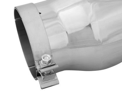 aFe MACH Force-Xp 304 Stainless Steel Clamp-on Exhaust Tip Polished Left Side Exit - 49T50702-P15