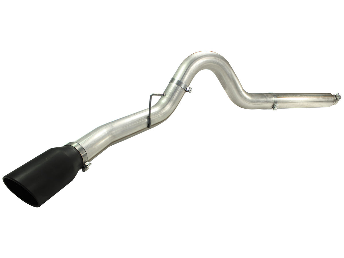 aFe Large Bore-HD 5 IN 409 Stainless Steel DPF-Back Exhaust System w/Black Tip - Ford 2008-2010 6.4L