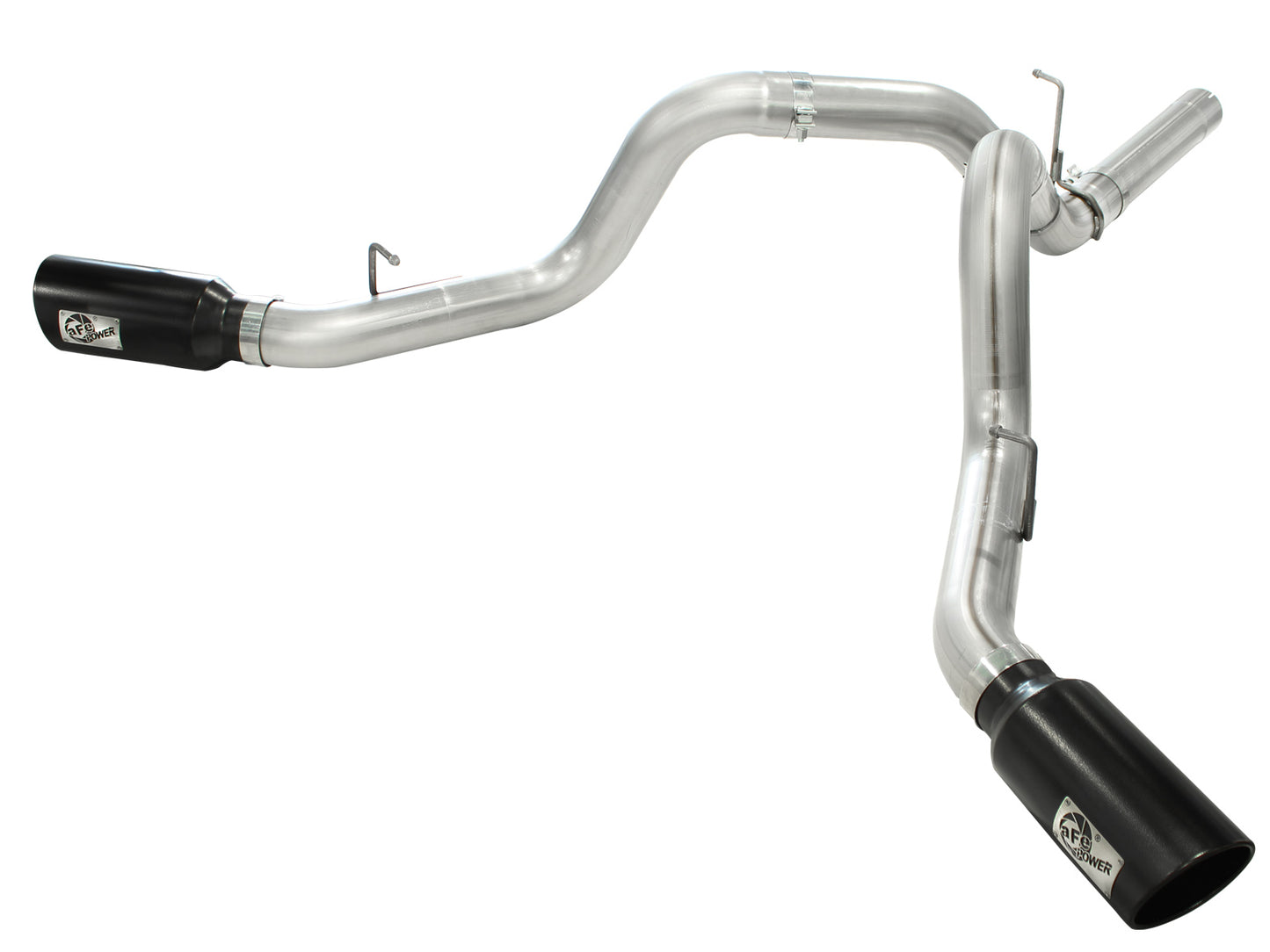aFe Large Bore-HD 4 IN 409 Stainless Steel DPF-Back Exhaust System w/Black Tip - Chevy/GMC 2011-2016 6.6L