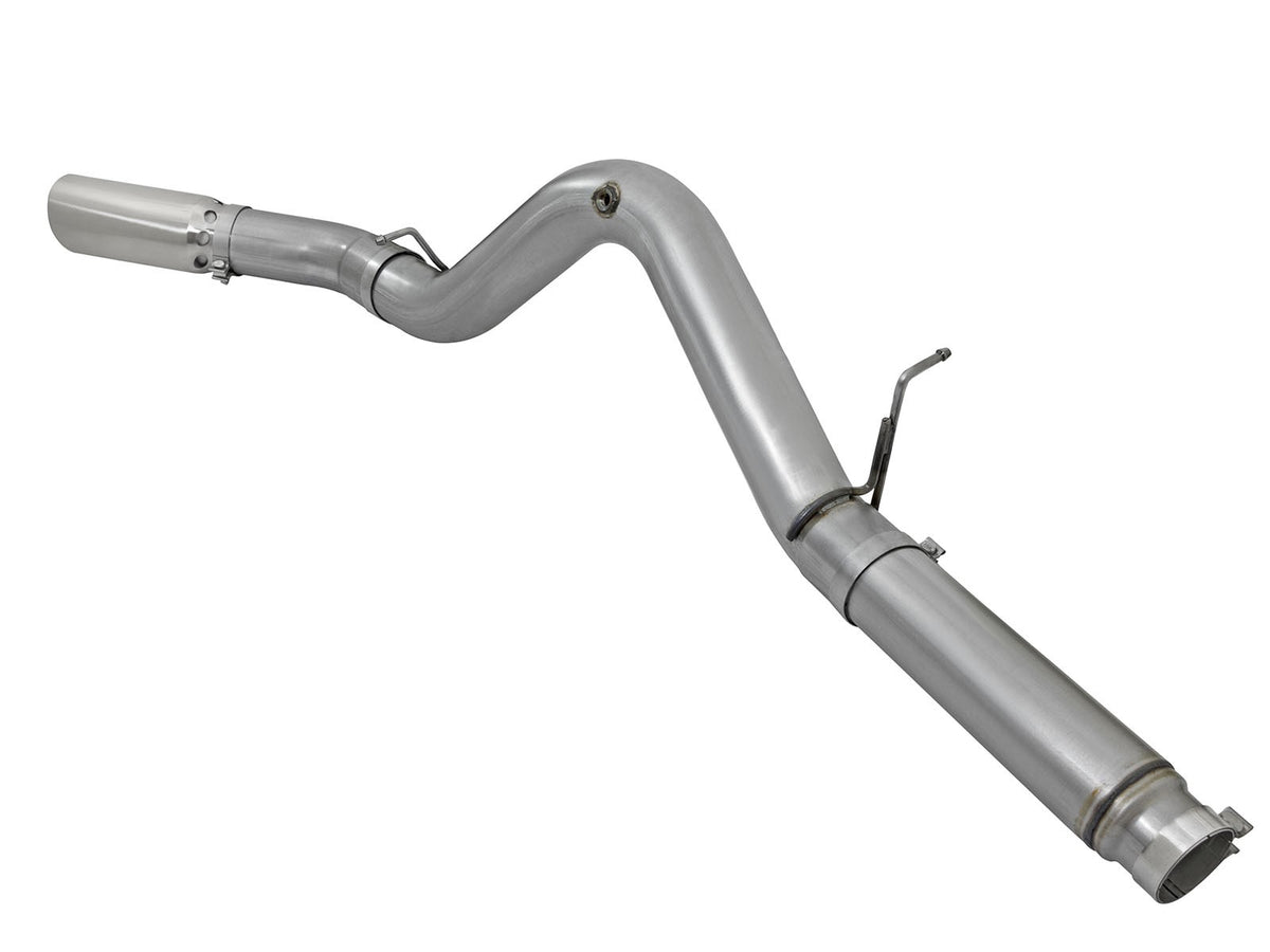 aFe Large Bore-HD 5 IN 409 Stainless Steel DPF-Back Exhaust System w/Polished Tip - Chevy/GMC 2016 6.6L