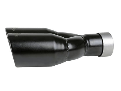aFe MACH Force-Xp 409 Stainless Steel Clamp-on Exhaust Tip Black - 49T25374-B12
