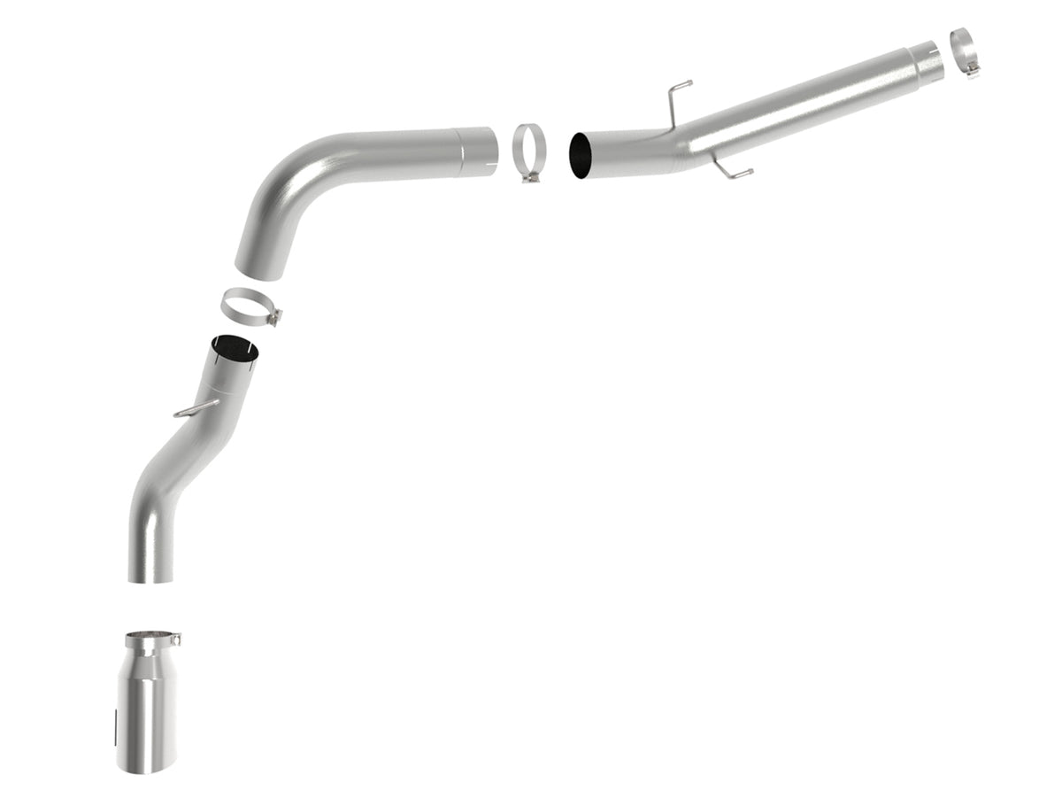 aFe ATLAS 5 IN Aluminized Steel DPF-Back Exhaust System w/Polished Tip - Ram 2019-2026 6.7L - 49-02075-P