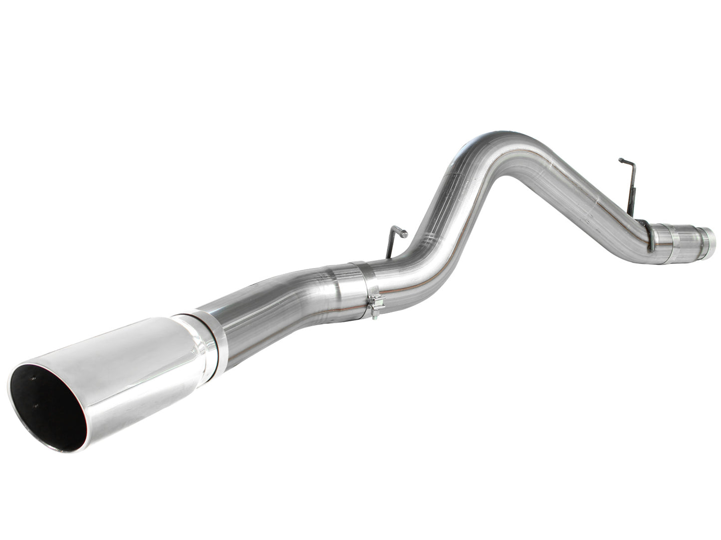 aFe Large Bore-HD 5 IN 409 Stainless Steel DPF-Back Exhaust System w/Polished Tip - Chevy/GMC 2011-2016 6.6L