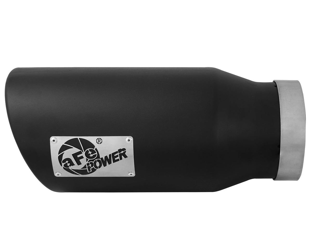 aFe MACH Force-Xp 409 Stainless Steel Clamp-on Exhaust Tip Black Left Side Exit - 49T50702-B15