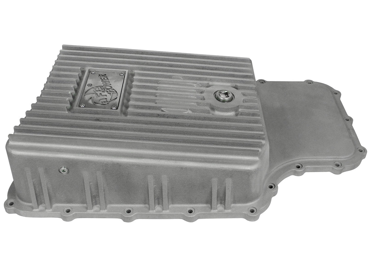 aFe Street Series Transmission Pan Raw w/ Machined Fins - Ford 2011-2021 6.2L/6.7L