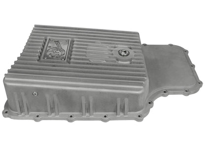 aFe Street Series Transmission Pan Raw w/ Machined Fins - Ford 2011-2021 6.2L/6.7L