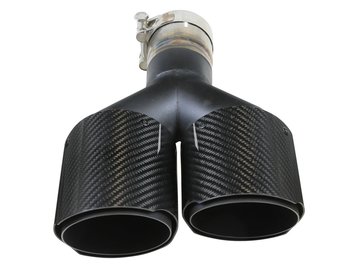 aFe Takeda 304 Stainless Steel Clamp-on Exhaust Tip Carbon Fiber - Right