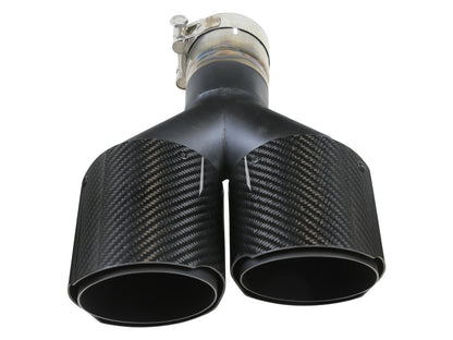 aFe Takeda 304 Stainless Steel Clamp-on Exhaust Tip Carbon Fiber - Right