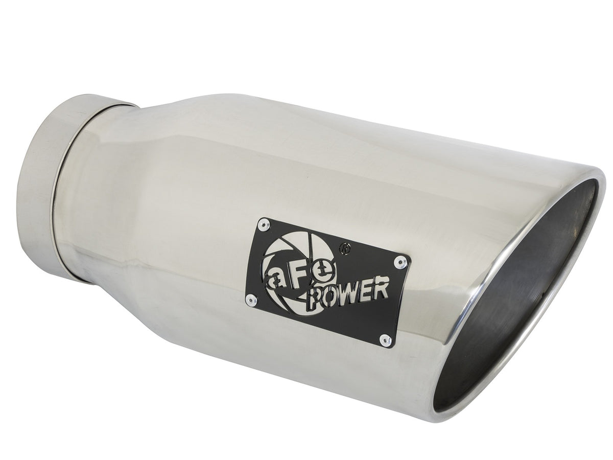 aFe ATLAS 5 IN Aluminized Steel DPF-Back Exhaust System w/Polished Tip - Ram 2019-2026 6.7L - 49-02078-P