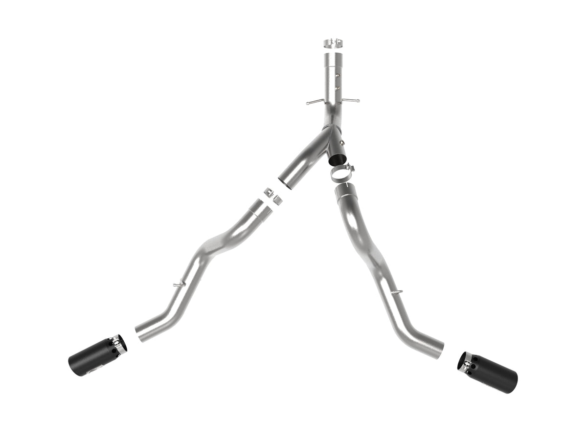 aFe Large Bore-HD 4 IN 409 Stainless Steel DPF-Back Exhaust System w/Black Tip - Chevy/GMC 2020-2026 6.6L