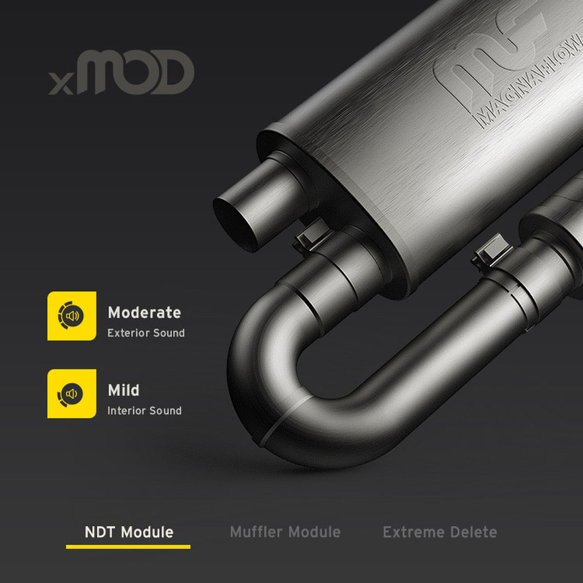 MagnaFlow Universal xMOD Muffler; 3 in Offset/Dual; 5 in x 18 in x 8 in Body Muffler 14009
