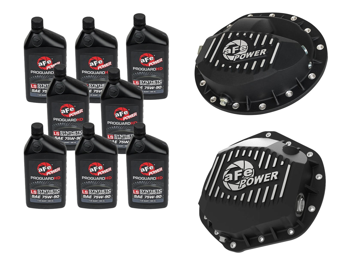 aFe Front & Rear Differential Cover Package w/ Oil - Dodge/Ram 2003-2013 5.9L/6.7L