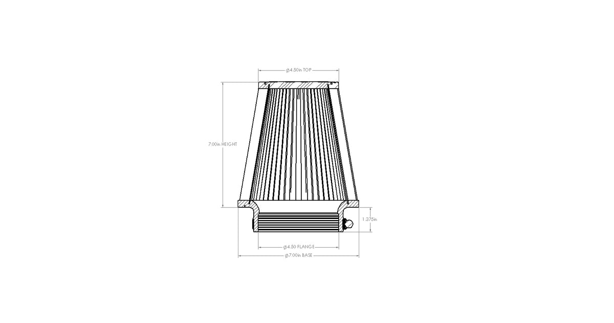 aFe Magnum FORCE Intake Replacement Air Filter w/ Dura-Dry Media - Flange Inside Diameter 4.5 in, Base Diameter 7 in