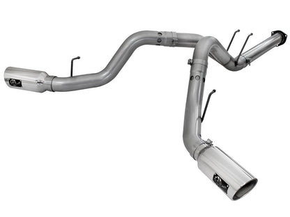aFe Large Bore-HD 4 IN 409 Stainless Steel DPF-Back Exhaust System w/Polished Tip - Ford 2011-2014 6.7L
