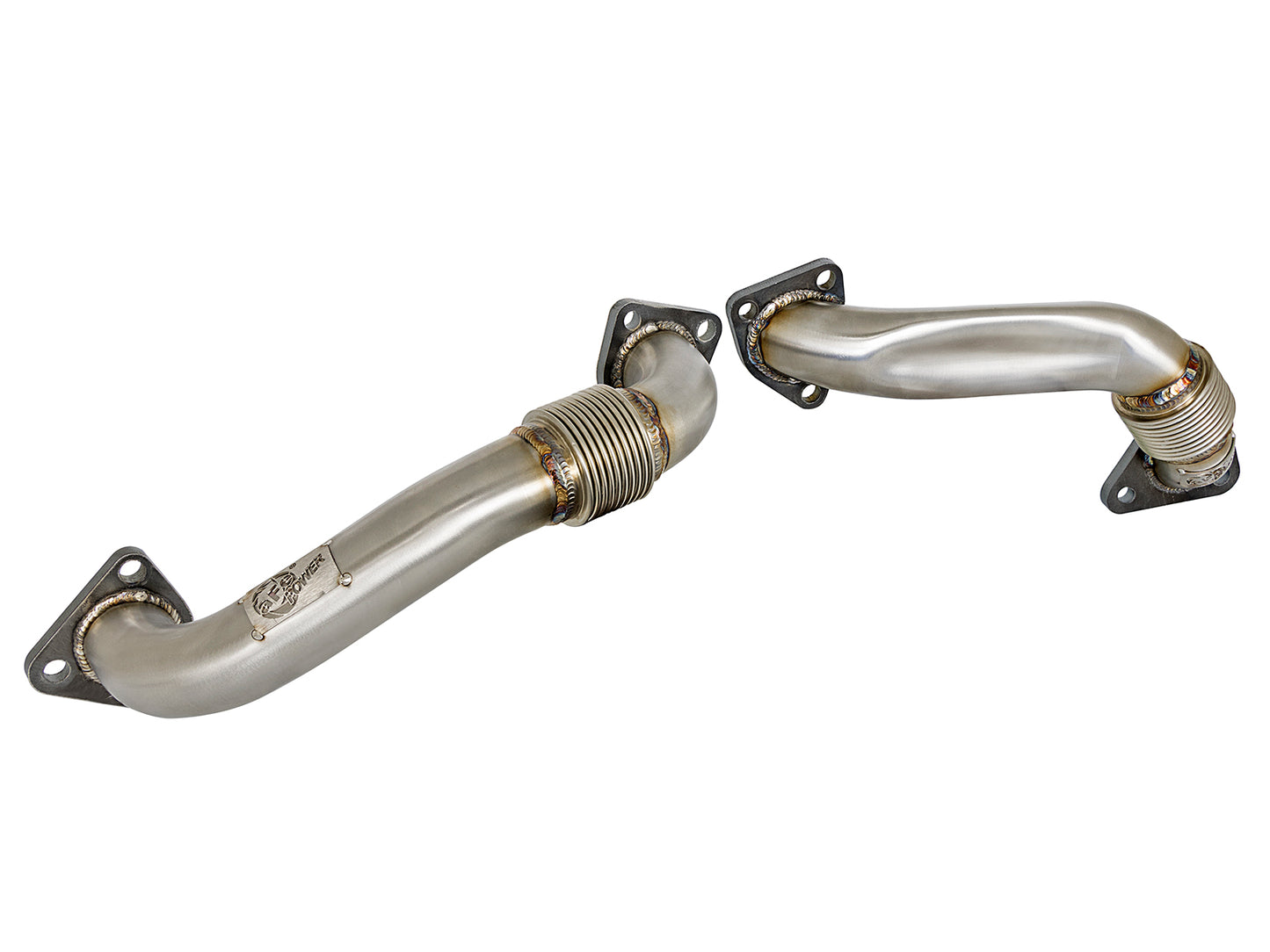 aFe Twisted Steel 304 Stainless Steel Header Up-Pipes - Chevy/GMC 2001-2004 6.6L
