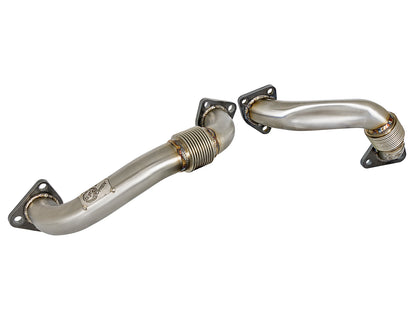 aFe Twisted Steel 304 Stainless Steel Header Up-Pipes - Chevy/GMC 2001-2004 6.6L