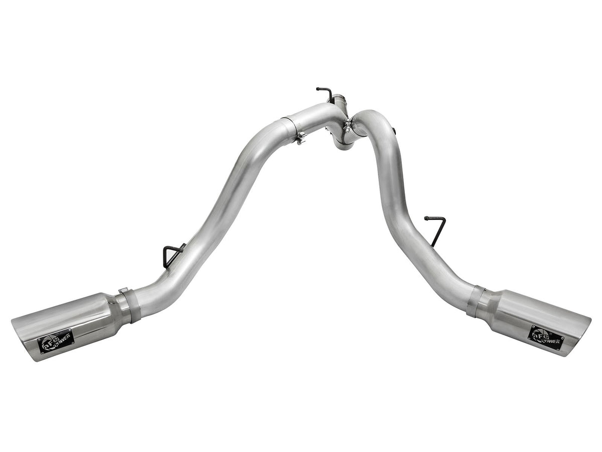 aFe ATLAS 4 IN Aluminized Steel DPF-Back Exhaust System w/Polished Tip - Chevy/GMC 2016 6.6L
