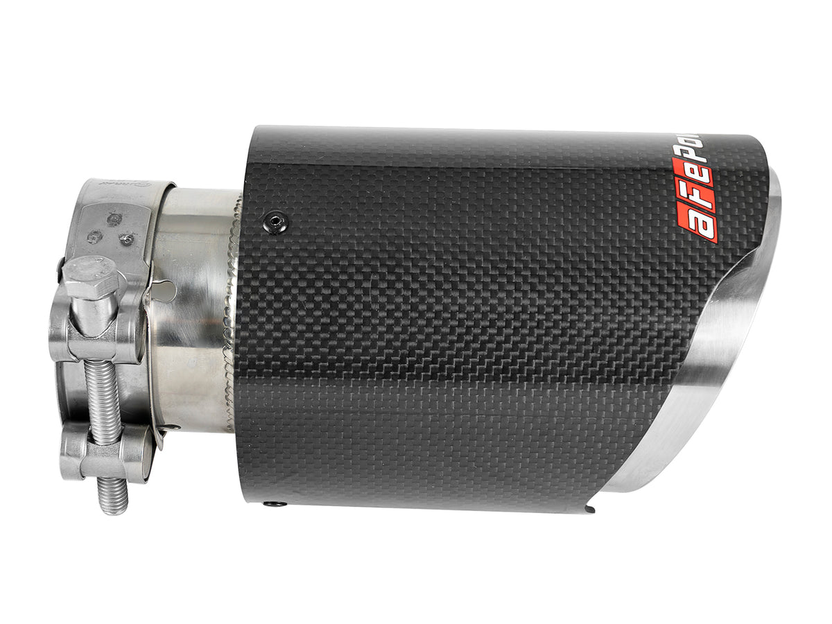 aFe MACH Force-Xp 304 Stainless Steel Clamp-on Exhaust Tip Carbon Fiber - 304 Stainless Steel, Outlet Inside Diameter 4 in