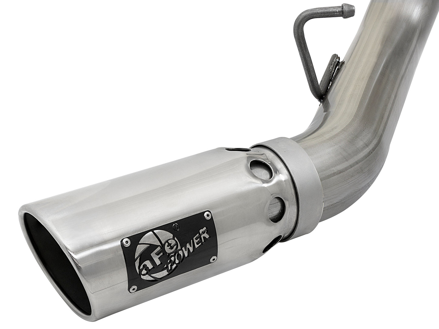 aFe Large Bore-HD 4 IN 409 Stainless Steel DPF-Back Exhaust w/Dual Polished Tips