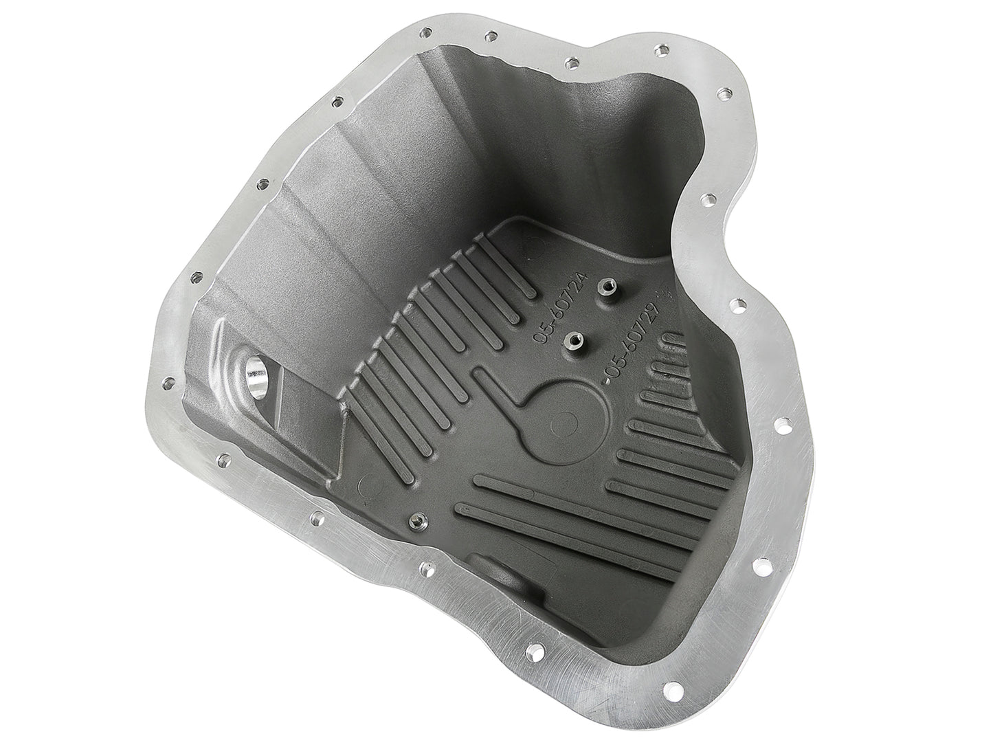 aFe Street Series Engine Oil Pan Raw w/ Machined Fins - Chevy/GMC 2011-2016 6.6L - Capacity 12, Height 6.94 in