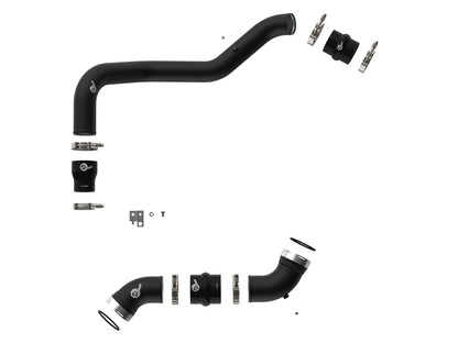aFe BladeRunner 3 IN & 3-1/2 IN Aluminum Hot and Cold Charge Pipe Kit Black - Chevy/GMC 2006-2010 6.6L